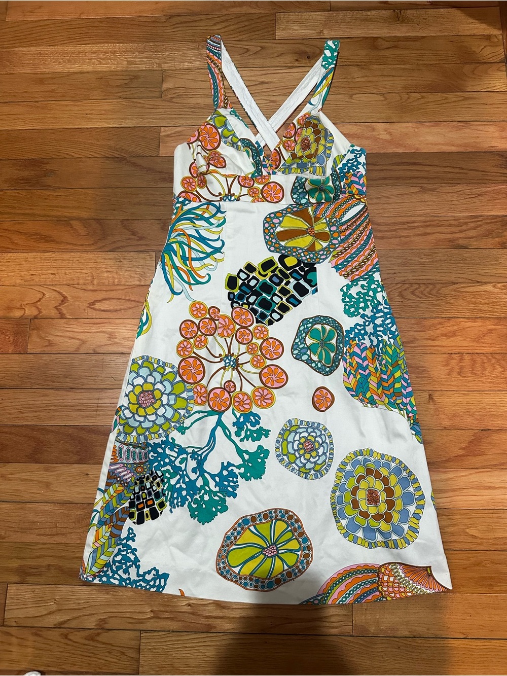 Trina Turk Tropical Floral Mini Dress Resortwear Vacation Colorful 2